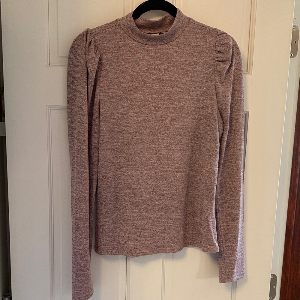 Heathered Light Purple Long Sleeve Top